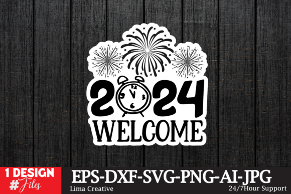 2024 Welcome Sticker SVG for Crafts and Graphics
