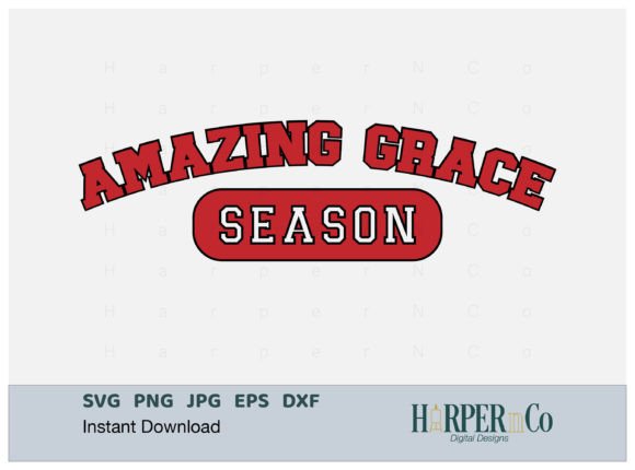 Amazing Grace Season SVG: Varsity Style Graphics for Crafts