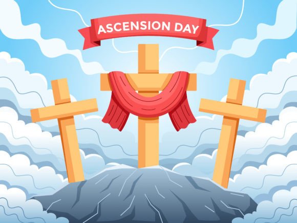 Ascension Day with Crosses on Mountain: Graphics Review