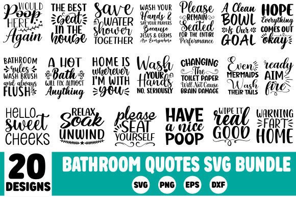 Bathroom Quotes SVG Bundle Review for Embroidery