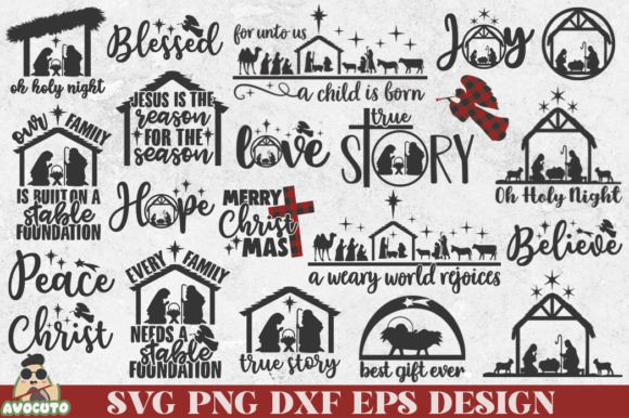 Nativity Christmas Bundle: Graphics & Crafts for Content Creators
