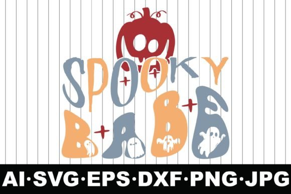 Spooky Babe Halloween Groovy Svg Design: Graphics & Crafts